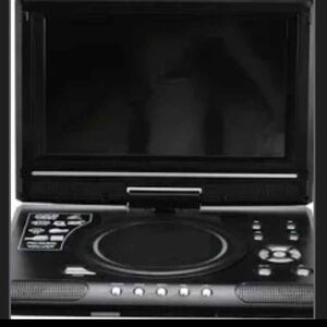 Portable Black Swivel-Screen DVD Player with Built-In Speakers
